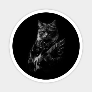 Cat Rocker Rock And Roll Love Magnet